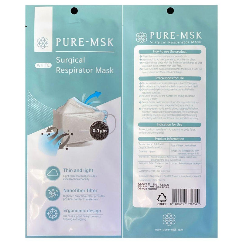 Pure-Msk Nanofiber Surgical Respirator Mask